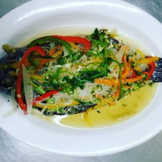 STEAMED FILLET OF FISH WITH MUSHROOM
